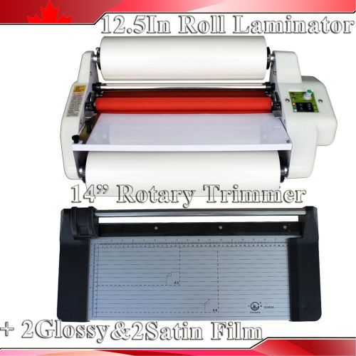 12.5&#034; laminator laminating+14&#034; rotary paper trimmer+4roll satin&amp;glossy films kit for sale