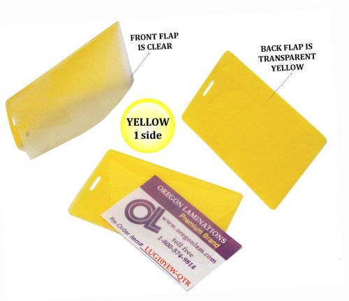 Yellow/clear luggage tag laminating pouches 2-1/2 x 4-1/4 qty 25 by lam-it-all for sale