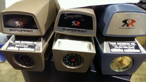 LOT OF 3 RapidPrint ARC-E Time and Date Stamp Recorder Time Clock Rapid Print