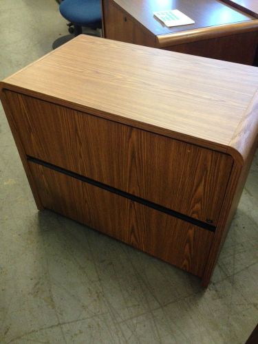 2 DRAWER LATERAL SIZE FILE by LACASSE OFFICE FURN in MED OAK LAMINATE w/LOCK&amp;KEY