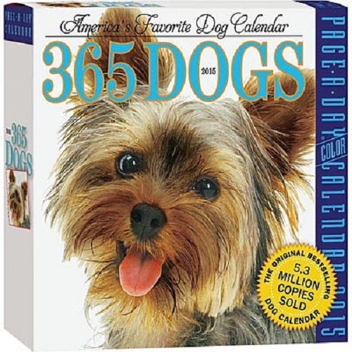 2015 - 365 Dogs Desk Calendars Page A Day Free Shipping New