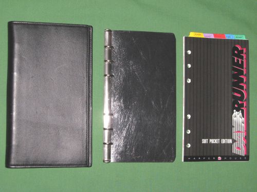 Suit pocket ~0.5&#034;~ leather day runner planner binder w/ fill franklin covey slim for sale