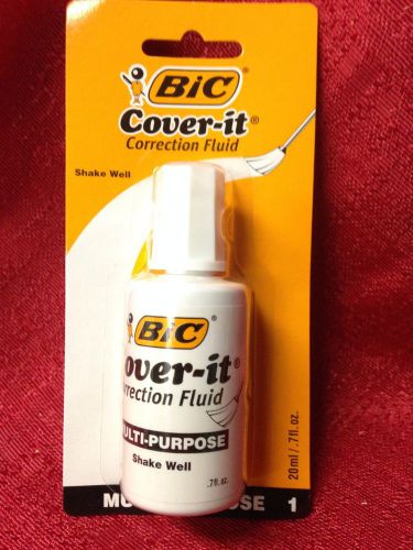 BIC Cover-it White Out correction fluid liquid paper 0.7oz 1 pack Brand New