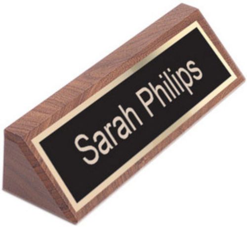 Personalized Solid Walnut Desk Wedge Name Bar 8&#034; - Engraved Free