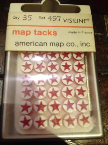 Vintage Visiline Maptacks Map Tack Red Star 35 ct Map Pin AMERICAN MAP