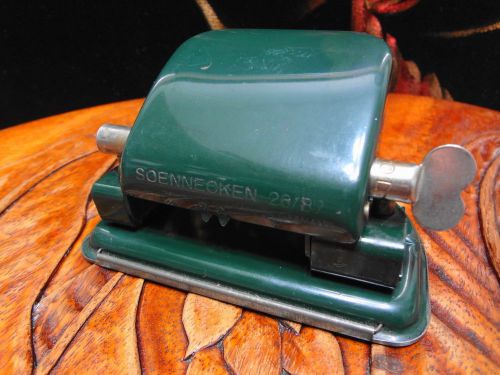 Vintage SOENNECKEN GERMANY 26/87 Dark Green 2-Hole Punch