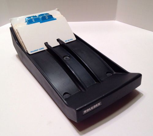Vintage Rolodex Desk Card File Organizer Black Model NVIP-24