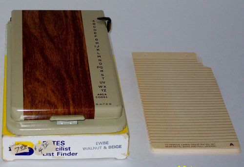Vintage Bates List Finder Address Book Walnut and Beige F aux Wood Grain