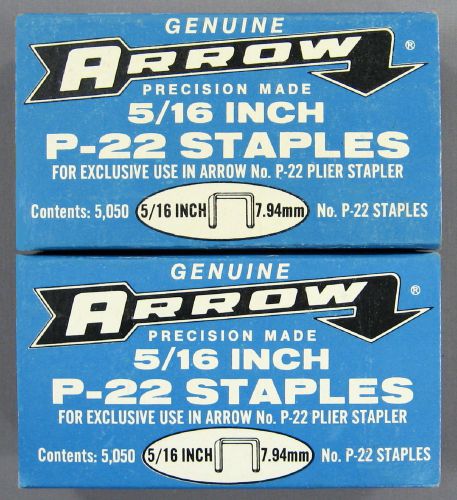 1 1/4  Boxes Genuine Arrow Precision Made 5/16&#034; P-22 Plier Stapler Staples