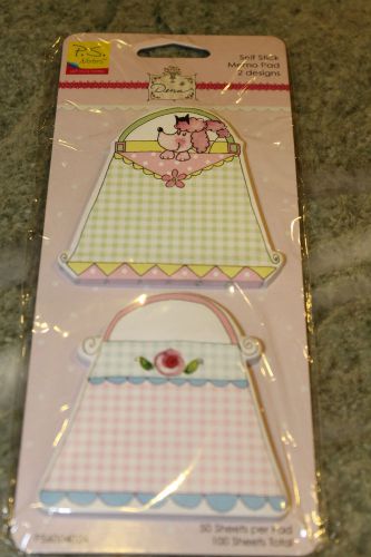 PINK POODLE DOG STICKY NOTES POODLE AND PURSE 2 DESIGNS NEW