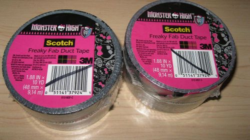 Monster High Scotch Duct Tape x2 Rolls Freaky Fab by 3M Tape Duct Packing