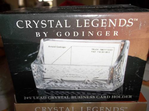 new Godinger Full Lead Fine Crystal Business Card Holder NIB- Great Gift Idea