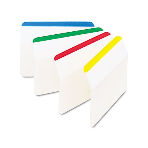 Durable hanging file tabs, 2 x 1 1/2, striped, assorted colors, 24/pack for sale