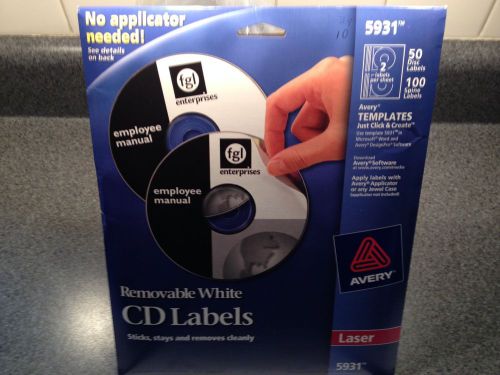 Avery 5931 CD Labels 68 CD Lebels and 20 Case Insert Labels