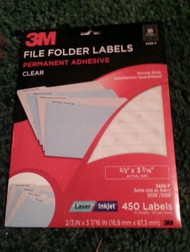 3M CLEAR FILE FOLDER LABELS PERMANENT ADHESIVE 3450-F (Same as Avery 5029/5366)