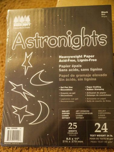 NEW Wausau Astronights Bond 24 lb BLACK Bond PAPER for Gel Pens Paper Crafting
