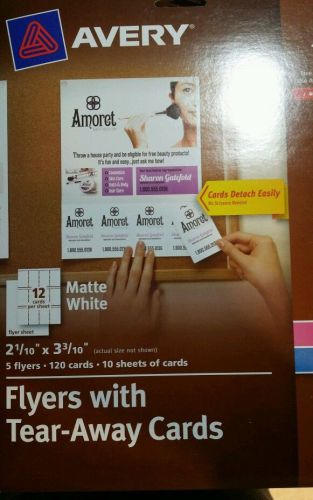 Avery 16151 Flyers/Tear Away Cards, 2.1&#034;x3.3&#034;, 5 Flyers-120 Cards/PK, White