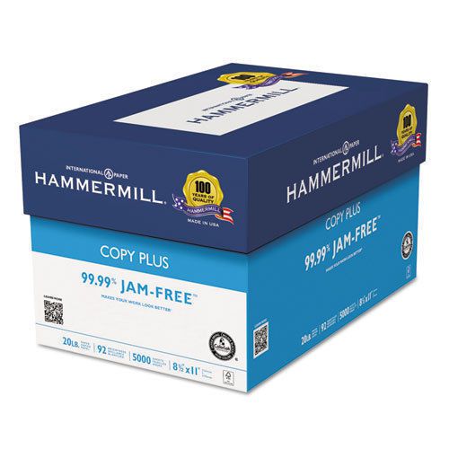 Hammermill Copy Plus Copy Paper, 92 Brightness, 20Lb, 8-1/2 X 11, White, 5000