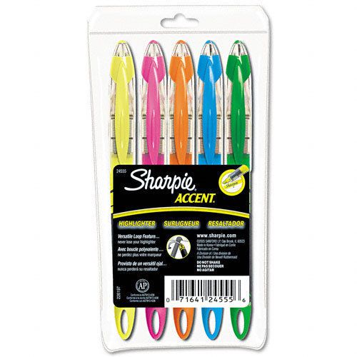 5 Sharpie Accent Liquid Pen Highlighter Chisel Asstd