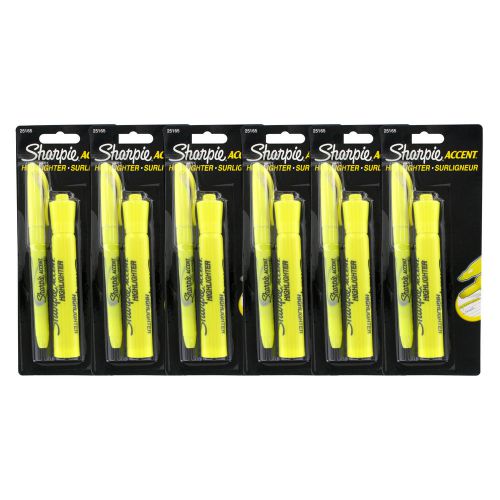 Sharpie Accent Highlighter Fluorescent Yellow 12/Ct New