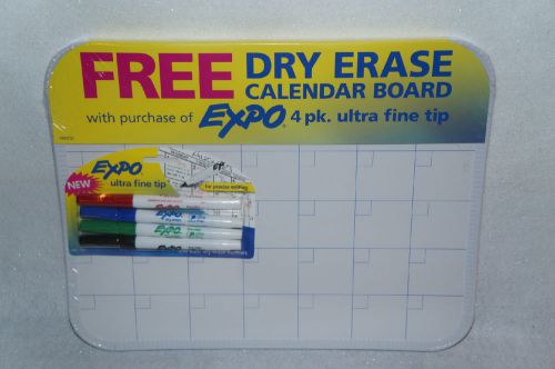 Set of 4 Expo Low-Odor Dry-Erase Markers with Dry-Erase Calendar Board