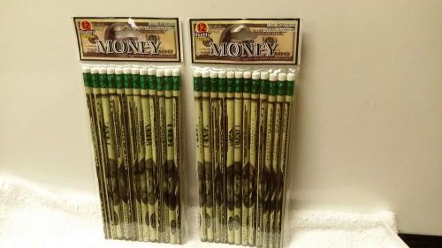 Lot of 2 DesignWay #2 Pencils Money Pencils, 24 Pencils Brand New- Free Shipping