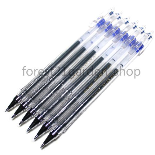 x 6 Monami Jeller pen 502 ,Gel ink Roller Ball Pen - Blue 6 Pcs