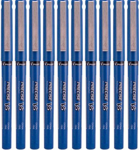 10  Pilot V5 Blue .5mm Rollerball Pens