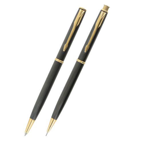Parker Insignia Dimonite Z Gold Trim Ball Point Pen &amp; Pencil Set
