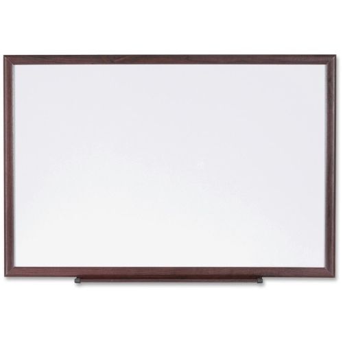 LLR84168 Dry-Erase Board, Wood Frame, 4&#034;x3&#034;, Brown/White