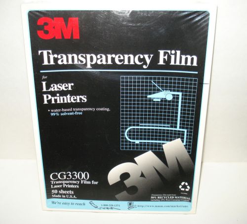 3M Transparency Film  CG 3300  Laser Printers 50 Sheets Package New Sealed