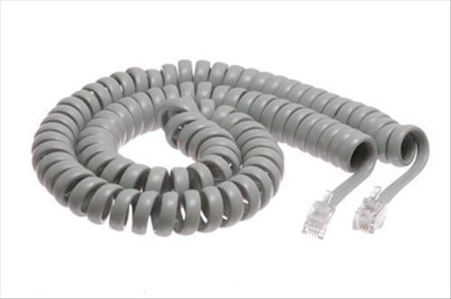 3 pack 12 foot grey telephone handset curly cord compatible w/ all phones usa for sale