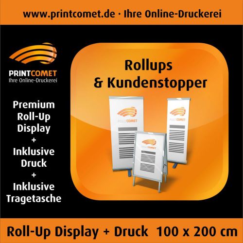 Roll up Display Banner inkl. DRUCK 100 x 200 Werbebanner Rollup mit Druck