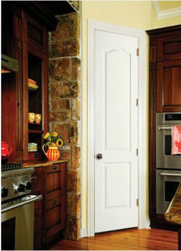 Princeton 2 panel raised eyebrow top primed moulded solidcore wood doors prehung for sale