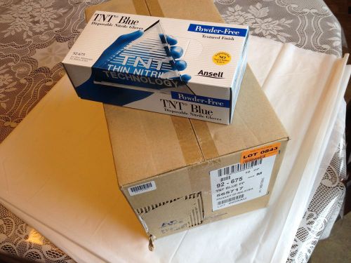 NEW 1000/Box ANSELL TNT Blue 92-675 Disposable Nitrile Gloves, MEDIUM disposable