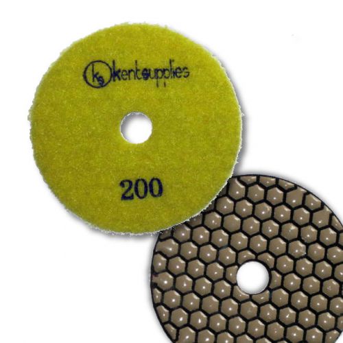 KENT Premium Quality 4&#034; DRY Grit 200, 2mm Thick, Diamond Polishing Pad, Granite