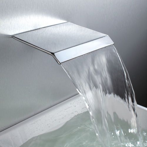 Modern Waterfall Wall Mounted Bathroom Tub Spout in Chrome Free ShippingWa