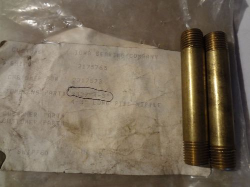 (2) 3&#034; LONG BRASS PIPE WITH THREADED ENDS 1/2&#034; O.D.- 5/16 I.D.