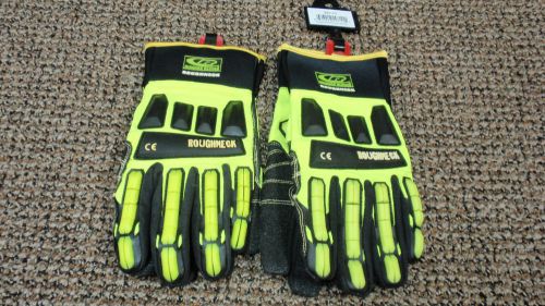 Ringers Gloves XL Hi Vis Green Roughneck Kevloc Impact Protection Gloves 2 Pairs