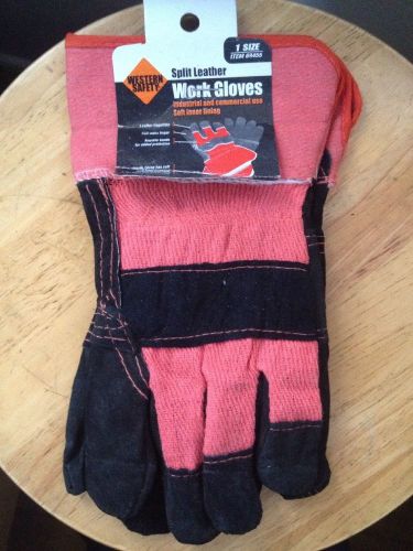 mens split leather work gloves Western Safety size large