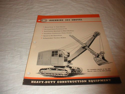 1945 koehring model 304 shovel crawler crane sales brochure for sale