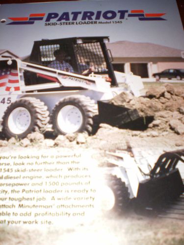 Patriot skid-steer loaders, brown attachment, loegering sales brochures 4 items for sale