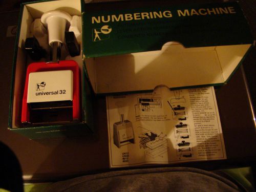 Universal 32  Numbering Machine, Six Wheels, Re-Inkable,  Black