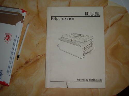ricoh priport VT1800 copier operator instruction manual