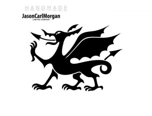 JCM® Iron On Applique Decal, Welsh Dragon Black