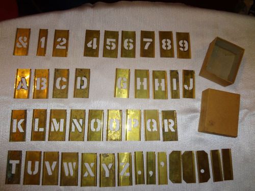 Vintage - general stencils, inc - brass stencils - 1&#034; letters &amp; numbers for sale
