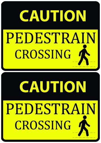 Caution Pedestrian Crossing Yellow Signs 2 Pack New USA Parking Lot / Road Cross