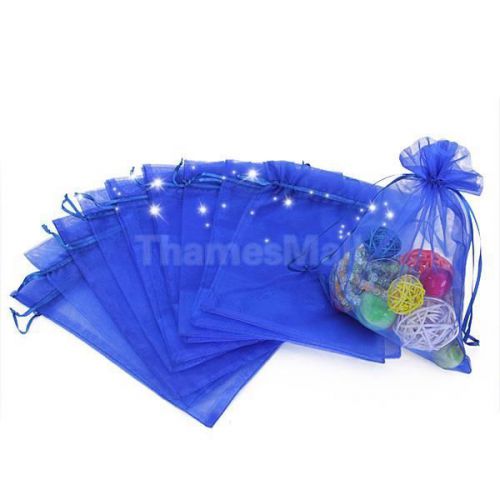 10pcs Royal Blue Organza Bag Gift Bags Jewelry Pouch Party Xmas Wedding Favor