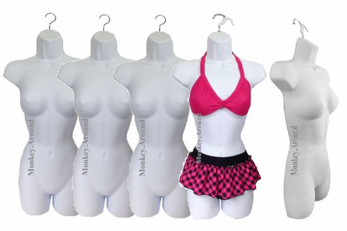 Set of 5 mannequin female fixture dress torso body form display clothing hanging for sale