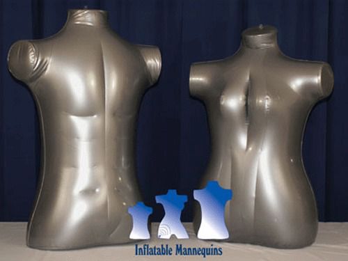 His &amp; Her Special - Inflatable Mannequin - Torso Forms Extra-Large, Silver
